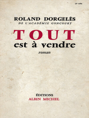 cover image of Tout est à vendre